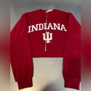 Indiana University crop zip up sweatshirt